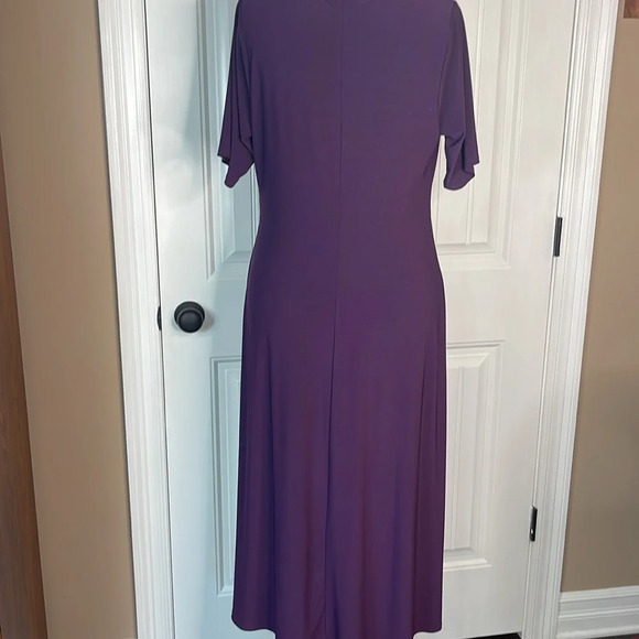 MSK Womens Purple Surplice Neck Short Sleeve Midi Dress Size 1X - Picture 5 of 8
